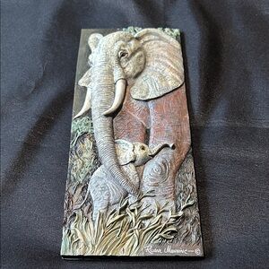 Elephant Relief Art Plaque Ruane Manning